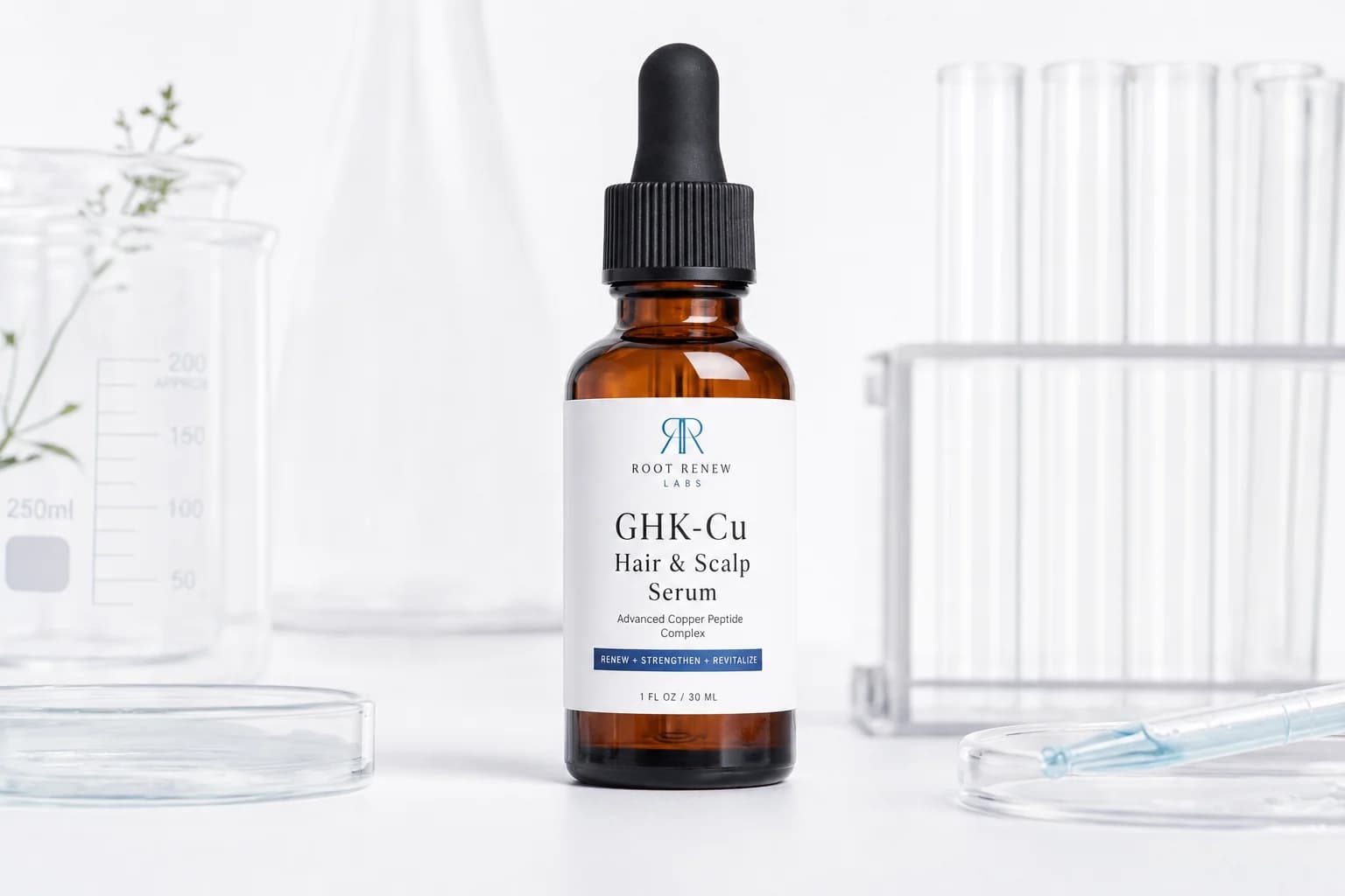 GHK-Cu Hair & Scalp Serum — clinical lab setting